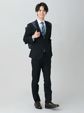 「アイテム（ビジネスバッグ）」を使った、TOKYO_SHIRTSさん（メンズ・183cm）の冬コーディネート