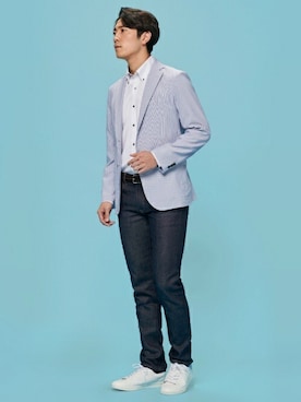 「アイテム（ビジネスシャツ）」を使った、TOKYO_SHIRTSさん（メンズ・180cm）の冬コーディネート