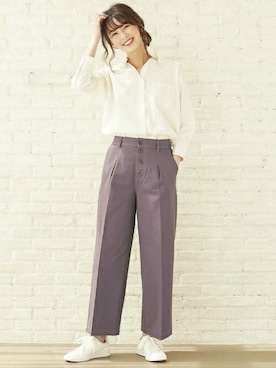 「アイテム（チノパンツ）」を使った、TOKYO_SHIRTSさん（レディース・170cm）の冬コーディネート