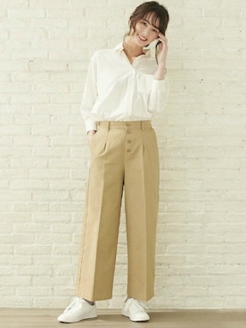 「アイテム（チノパンツ）」を使った、TOKYO_SHIRTSさん（レディース・170cm）の冬コーディネート