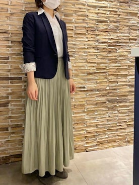 「アイテム（ビジネスシャツ）」を使った、TOKYO_SHIRTSさん（レディース・156cm）の冬コーディネート