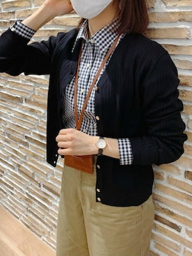 「アイテム（ビジネスシャツ）」を使った、TOKYO_SHIRTSさん（レディース・156cm）の冬コーディネート