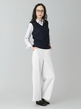 「アイテム（ベスト）」を使った、TOKYO_SHIRTSさん（レディース・173cm）の冬コーディネート