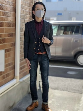 「黒シャツ」｜TOKYO_SHIRTSさん（メンズ・171cm）の春コーディネート