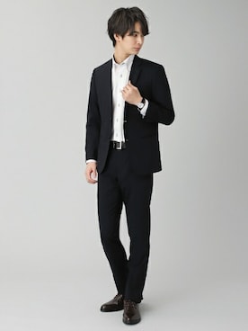 「アイテム（ビジネスシャツ）」を使った、TOKYO_SHIRTSさん（メンズ・183cm）の春コーディネート