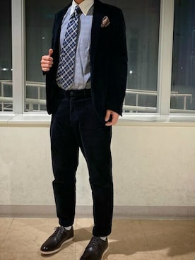 「アイテム（ビジネスシャツ）」を使った、TOKYO_SHIRTSさん（メンズ・170cm）の春コーディネート