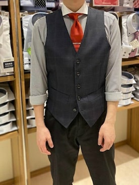 「アイテム（ビジネスシャツ）」を使った、TOKYO_SHIRTSさん（メンズ・170cm）の春コーディネート