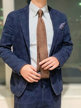 「アイテム（ビジネスシャツ）」を使った、TOKYO_SHIRTSさん（メンズ・170cm）の春コーディネート