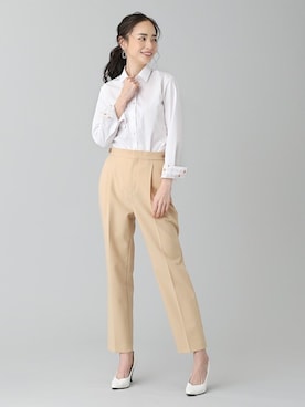 「アイテム（ビジネスシャツ）」を使った、TOKYO_SHIRTSさん（レディース・173cm）の春コーディネート