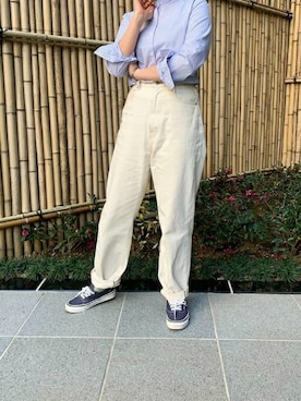 「アイテム（ビジネスシャツ）」を使った、TOKYO_SHIRTSさん（レディース・162cm）の春コーディネート