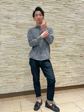 「アイテム（ビジネスシャツ）」を使った、TOKYO_SHIRTSさん（メンズ・170cm）の春コーディネート