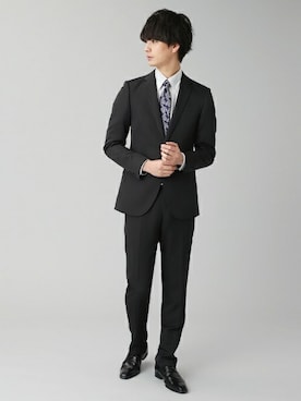 「アイテム（ビジネスシャツ）」を使った、TOKYO_SHIRTSさん（メンズ・183cm）の春コーディネート