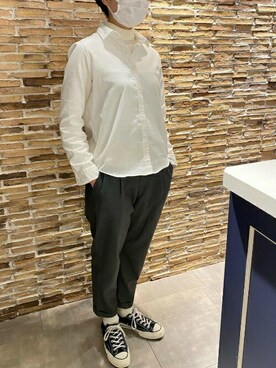 「アイテム（ビジネスシャツ）」を使った、TOKYO_SHIRTSさん（レディース・166cm）の春コーディネート