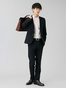 「アイテム（ビジネスシャツ）」を使った、TOKYO_SHIRTSさん（メンズ・183cm）の春コーディネート