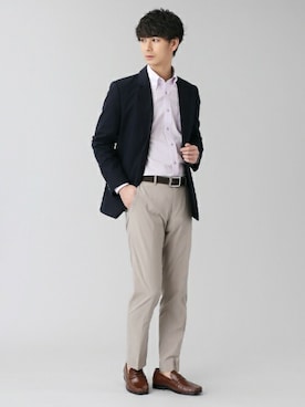 「アイテム（ビジネスシャツ）」を使った、TOKYO_SHIRTSさん（メンズ・183cm）の春コーディネート