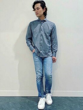 「アイテム（ビジネスシャツ）」を使った、TOKYO_SHIRTSさん（メンズ・167cm）の春コーディネート