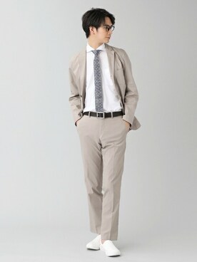 「アイテム（ビジネスシャツ）」を使った、TOKYO_SHIRTSさん（メンズ・183cm）の春コーディネート