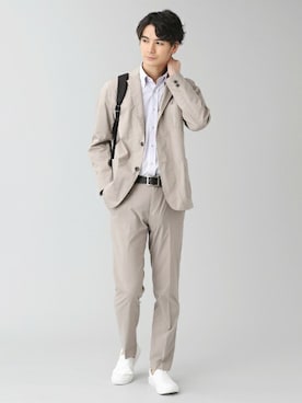 「アイテム（ビジネスシャツ）」を使った、TOKYO_SHIRTSさん（メンズ・183cm）の春コーディネート