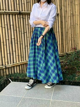 「アイテム（ビジネスシャツ）」を使った、TOKYO_SHIRTSさん（レディース・159cm）の春コーディネート