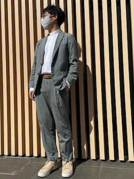 「アイテム（ビジネスシャツ）」を使った、TOKYO_SHIRTSさん（メンズ・166cm）の春コーディネート