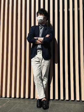 「アイテム（ビジネスシャツ）」を使った、TOKYO_SHIRTSさん（メンズ・173cm）の春コーディネート