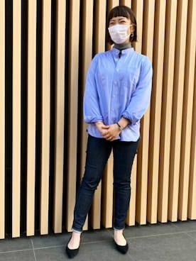 「アイテム（ビジネスシャツ）」を使った、TOKYO_SHIRTSさん（レディース・160cm）の春コーディネート