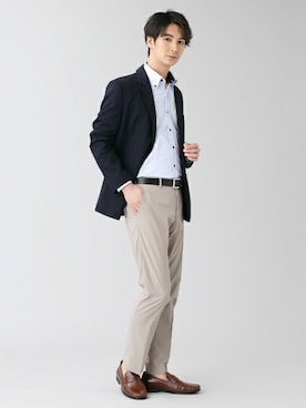 「アイテム（ビジネスシャツ）」を使った、TOKYO_SHIRTSさん（メンズ・183cm）の春コーディネート
