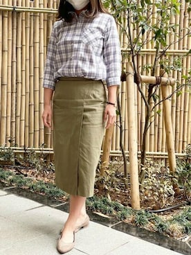 「アイテム（ビジネスシャツ）」を使った、TOKYO_SHIRTSさん（レディース・161cm）の春コーディネート