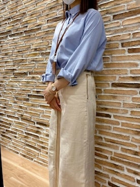 「アイテム（ビジネスシャツ）」を使った、TOKYO_SHIRTSさん（レディース・156cm）の春コーディネート