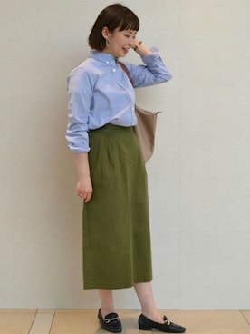 「アイテム（ビジネスシャツ）」を使った、TOKYO_SHIRTSさん（レディース・162cm）の春コーディネート