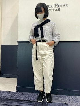 「アイテム（ビジネスシャツ）」を使った、TOKYO_SHIRTSさん（レディース・160cm）の春コーディネート