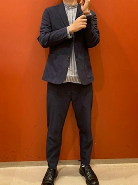 「アイテム（ビジネスシャツ）」を使った、TOKYO_SHIRTSさん（メンズ・170cm）の春コーディネート