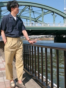 「アイテム（ビジネスシャツ）」を使った、TOKYO_SHIRTSさん（メンズ・173cm）の春コーディネート