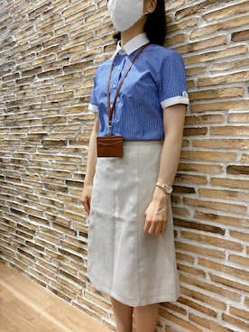 「アイテム（ビジネスシャツ）」を使った、TOKYO_SHIRTSさん（レディース・156cm）の春コーディネート