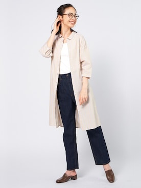 「BRICK HOUSE by TOKYO SHIRT」｜「アイテム（シャツワンピース）」を使った、TOKYO_SHIRTSさん（レディース・173cm）の春コーディネート