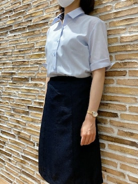 「アイテム（ビジネスシャツ）」を使った、TOKYO_SHIRTSさん（レディース・156cm）の春コーディネート