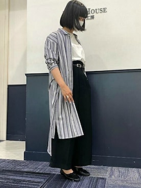 「BRICK HOUSE by TOKYO SHIRT」｜「アイテム（シャツワンピース）」を使った、TOKYO_SHIRTSさん（レディース・160cm）の夏コーディネート
