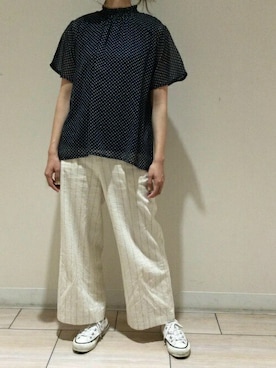 「シャーリング」｜TOKYO_SHIRTSさん（レディース・157cm）の夏コーディネート