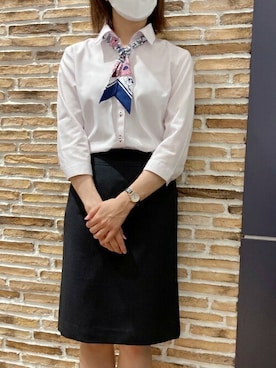 「アイテム（ビジネスシャツ）」を使った、TOKYO_SHIRTSさん（レディース・156cm）の夏コーディネート