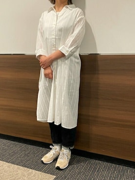「ロングシャツ」｜TOKYO_SHIRTSさん（レディース・160cm）の夏コーディネート
