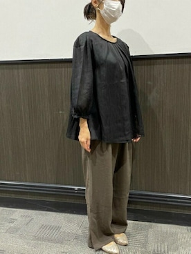 「ラウンドネック」｜TOKYO_SHIRTSさん（レディース・158cm）の夏コーディネート