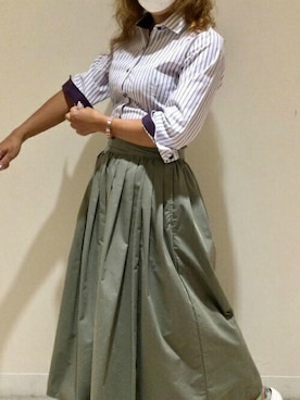 「アイテム（ビジネスシャツ）」を使った、TOKYO_SHIRTSさん（レディース・148cm）の夏コーディネート