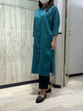 「ロングシャツ」｜TOKYO_SHIRTSさん（レディース・164cm）の秋コーディネート