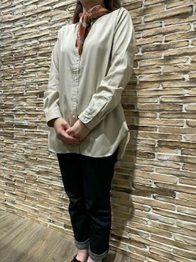 「ロングシャツ」｜TOKYO_SHIRTSさん（レディース・162cm）の秋コーディネート