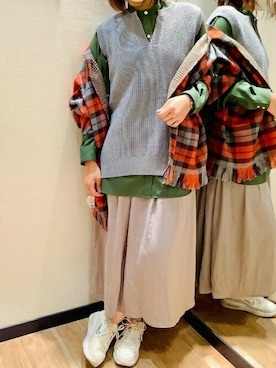 「アイテム（ビジネスシャツ）」を使った、TOKYO_SHIRTSさん（レディース・158cm）の秋コーディネート