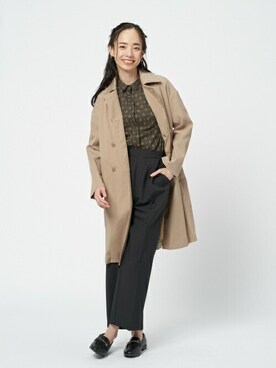 「レトロ」｜「アイテム（トレンチコート）」を使った、TOKYO_SHIRTSさん（レディース・173cm）の秋コーディネート