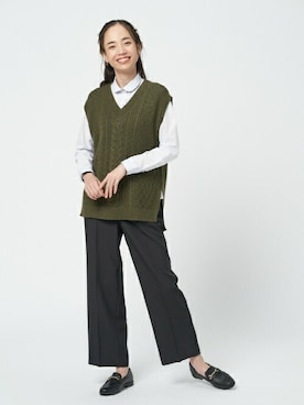 「アイテム（ベスト）」を使った、TOKYO_SHIRTSさん（レディース・173cm）の秋コーディネート