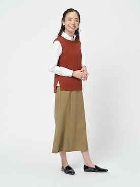 「アイテム（ベスト）」を使った、TOKYO_SHIRTSさん（レディース・173cm）の秋コーディネート