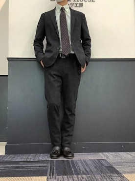 「アイテム（ビジネスシャツ）」を使った、TOKYO_SHIRTSさん（メンズ・173cm）の秋コーディネート