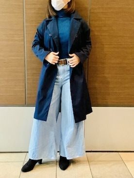 「仕事コーデ」｜「アイテム（トレンチコート）」を使った、TOKYO_SHIRTSさん（レディース・158cm）の秋コーディネート